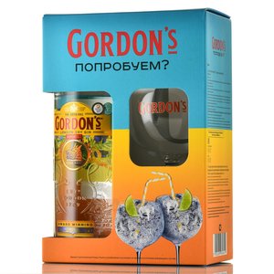 Gordon’s London Dry Gin - джин Гордонс лондонский сухой 0.7 л в п/у + бокал