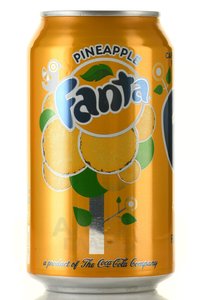 Fanta Pineapple - напиток безалкогольный сильногазированный Фанта Ананас 355 мл ж/б