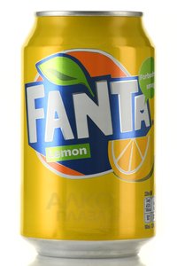 Fanta Lemon - напиток безалкогольный сильногазированный Фанта Лимон 330 мл ж/б