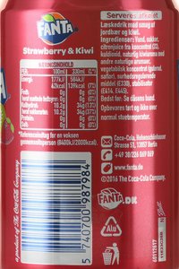 Fanta Strawberry Kiwi - напиток безалкогольный сильногазированный Фанта Клубника Киви 330 мл ж/б