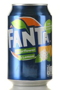 Fanta Elderflower Lemon - напиток безалкогольный сильногазированный Фанта бузина и лимон 330 мл ж/б