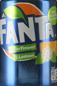 Fanta Elderflower Lemon - напиток безалкогольный сильногазированный Фанта бузина и лимон 330 мл ж/б