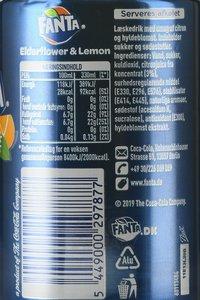 Fanta Elderflower Lemon - напиток безалкогольный сильногазированный Фанта бузина и лимон 330 мл ж/б