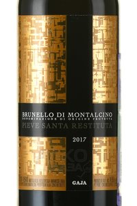 вино Гайя Пиеве Санта Реститута Брунелло ди Монтальчино ДОП 0.375 л красное сухое этикетка