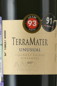 вино Terramater Unusual Cabernet Shiraz Zinfandel 0.75 л красное сухое этикетка