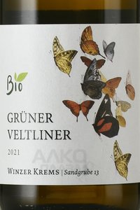 вино Грюнер Вельтлинер Зандгрубе 13 0.75 л белое сухое этикетка