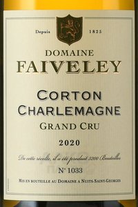 Faiveley Corton-Charlemagne Grand Cru - вино Фэвле Кортон Шарлемань Гран Крю Домэн 0.75 л белое сухое