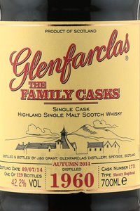 Glenfarclas Family Casks 1960 - виски Гленфарклас Фэмили Каскс 1960 года 0.7 л