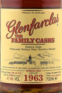Glenfarclas Family Cask 1963 - виски Гленфарклас Фэмили Каскс 1963 года 0.7 л