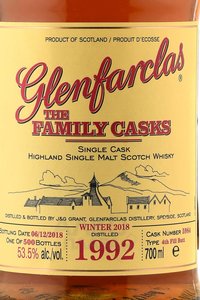 Glenfarclas Family Casks 1992 - виски Гленфарклас Фэмэли Каскс 1992 года 0.7 л