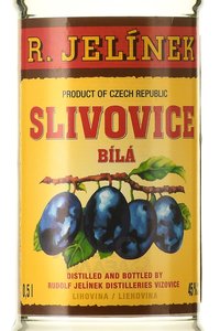 бренди R. Jelinek Slivovice Bila 0.5 л этикетка