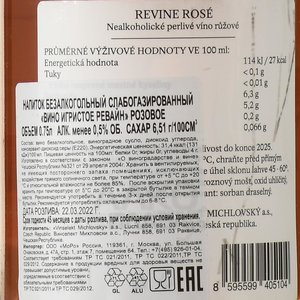 Vinselekt Michlovsky Revine Rose No Alcohol - безалкогольное игристое вино Ревайн Розовое 0.75 л