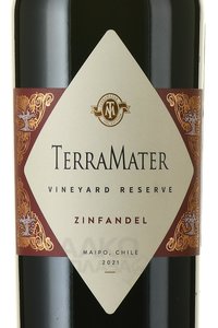 TerraMater Zinfandel Vineyard Reserve - вино Терраматер Зинфандель Виньярд Резерв 0.75 л красное сухое
