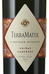 TerraMater Shiraz Cabernet Vineyard Reserve - вино Терраматер Шираз Каберне Виньярд Резерв 0.75 л красное сухое