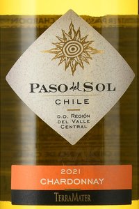 TerraMater Paso del Sol Chardonnay - вино Терраматер Пасо Дель Сол Шардоне 0.75 л белое сухое