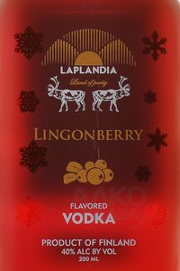 Laplandia Lingonberry - водка Лапландия Брусника 0.2 л