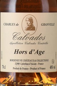 Charles de Granville Hors d’Age - кальвадос Шарль де Гранвиль Ор д’Аж 0.7 л