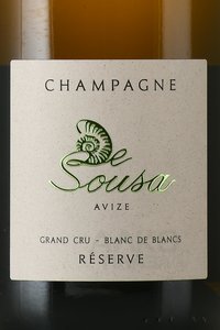 Champagne De Sousa Grand Cru Blanc de Blancs Reserve - шампанское Шампань де Суза Гран Крю Блан де Блан Резерв 0.75 л белое экстра брют