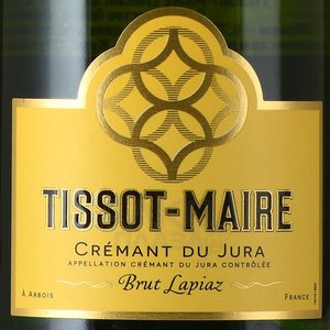 Tissot-Maire Cremant du Jura Brut Lapiaz - вино игристое Тиссо-Мэр Креман дю Жура Брют Лапья 0.75 л белое брют