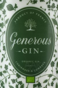 Gin Generous Organic - джин Дженероуз Органик 0.7 л