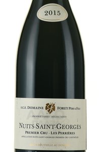 Domaine Forey Pere et Fils Nuits-Saint-Georges 1-er Cru Les Perrieres - вино Домэн Форе Пэр э Фис Нюи-Сен-Жорж Премье Крю Ле Перьер 0.75 л красное сухое