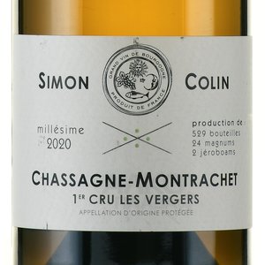 Simon Colin Les Vergers Chassagne-Montrachet Premier Cru - вино Симон Колин Ле Верже Шассань-Монраше Премье Крю 0.75 л белое сухое