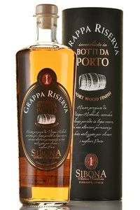 Sibona Riserva Port Wood Finish - граппа Ризерва Порт Вуд Финиш Сибона 1.5 л в тубе