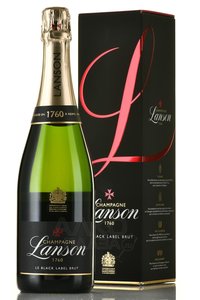Lanson Black Label Brut gift box - шампанское Лансон Блэк Блэк Лейбл Брют 0.75 л в п/у
