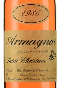 Armagnac Saint Christeau Millesime 1986 - арманьяк Сент Кристо Миллезимэ 1986 года 0.7 л в п/у