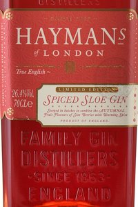 Haymans Spiced Sloe Gin - Хайманс Спайсд Слоу Джин терновый 0.7 л