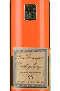 Dartigalongue Bas Armagnac - арманьяк Дартигалон 1981 год 0.5 л в д/у