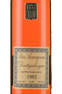 Dartigalongue Bas Armagnac - арманьяк Дартигалон 1992 год 0.5 л в д/у