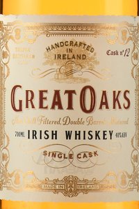 Great Oaks Irish Whiskey Single Cask - виски Грейт Оакс Айриш Сингл Каск 0.7 л