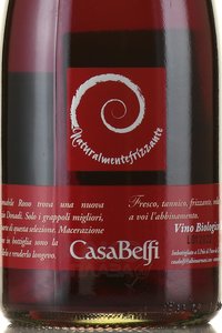 Casa Belfi Naturalmente Frizzante Rosso - вино игристое Каза Бельфи Натуральменте Фридзанте Россо 0.75 л красное экстра брют