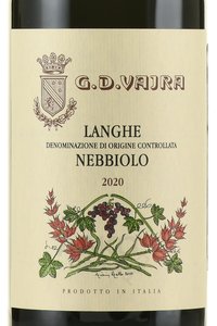 вино Ланге Неббиоло Дж.Д. Вайра 0.75 л красное сухое этикетка