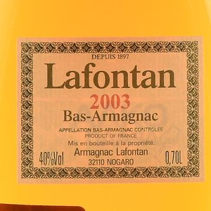 Lafontan Millesime 2003 - арманьяк Лафонтан Миллезиме 2003 год 0.7 л в д/у