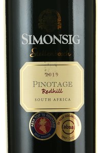 вино Simonsig Redhill Pinotage 0.75 л красное сухое этикетка