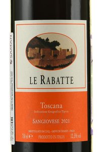 Sangiovese Le Rabatte - вино Санджовезе Ле Рабатте 0.75 л красное сухое