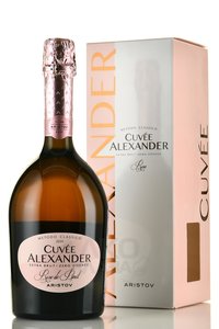 Aristov Cuvee Alexander Rose de Pinot - вино игристое Аристов Кюве Александр Розе де Пино 0.75 л розовое экстра брют в п/у