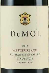 вино Russian River Valley DuMOL Wester Reach Pinot Noir 0.75 л красное сухое этикетка
