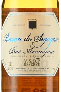 Baron de Sigognac VSOP - арманьяк Барон де Сигоньяк ВСОП 0.5 л в п/у