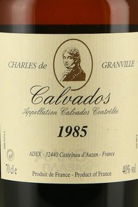 Charles de Granville - кальвадос Шарль де Гранвиль 1985 год 0.7 л в д/у