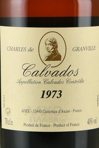 Charles de Granville 1973 - кальвадос Шарль де Гранвиль 1973 год 0.7 л в д/у