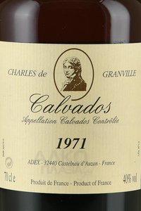 Charles de Granville 1971 - кальвадос Шарль де Гранвиль 1971 год 0.7 л в д/у