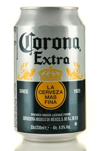 Corona Extra - пиво Корона Экстра 0.33 л фильтрованное ж/б