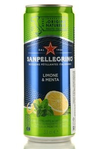 Напиток безалкогольный газированный Санпеллегрино Лимон и Мята 0.33 л ж/б