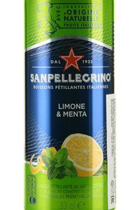 Напиток безалкогольный газированный Санпеллегрино Лимон и Мята 0.33 л ж/б