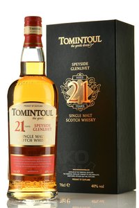 Tomintoul 21 years old in tube - виски Томинтоул 21 год 0.7 л в тубе