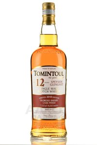 Tomintoul Oloroso Sherry Cask Finish 12 years old in tube - виски Томинтоул Олоросо Шерри Каск Финиш 12 лет 0.7 л в тубе