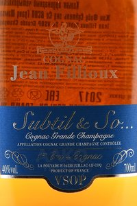 Jean Fillioux Subtil & So VSOP Grande Champagne Premier Cru - коньяк Жан Фийу Субтиль энд Со ВСОП Гранд Шампань Премье Крю 0.7 л в тубе